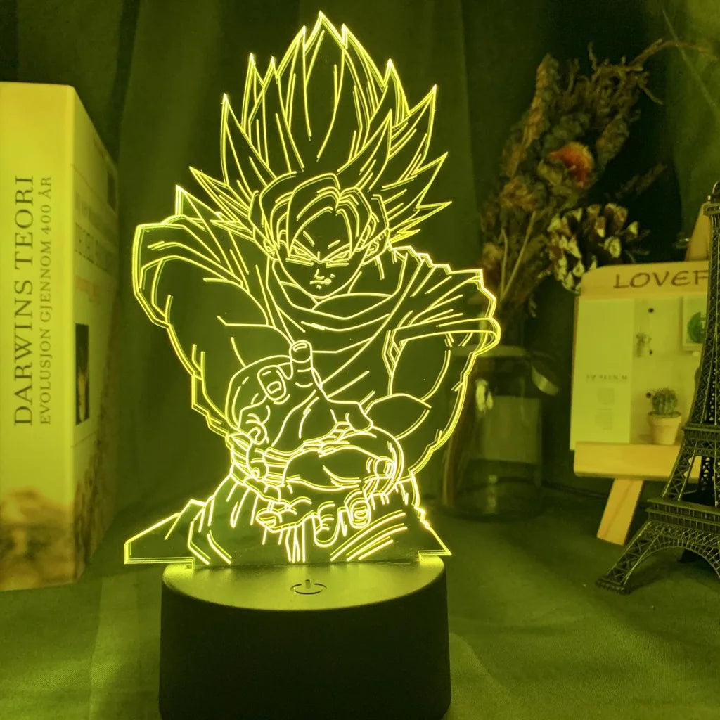 Dragon Ball Z Anime Figures Goku Vegeta Gohan Broly 3D Lamp PVC Action Figures Toys for Children Trunks Buu Super Saiyan Gifts