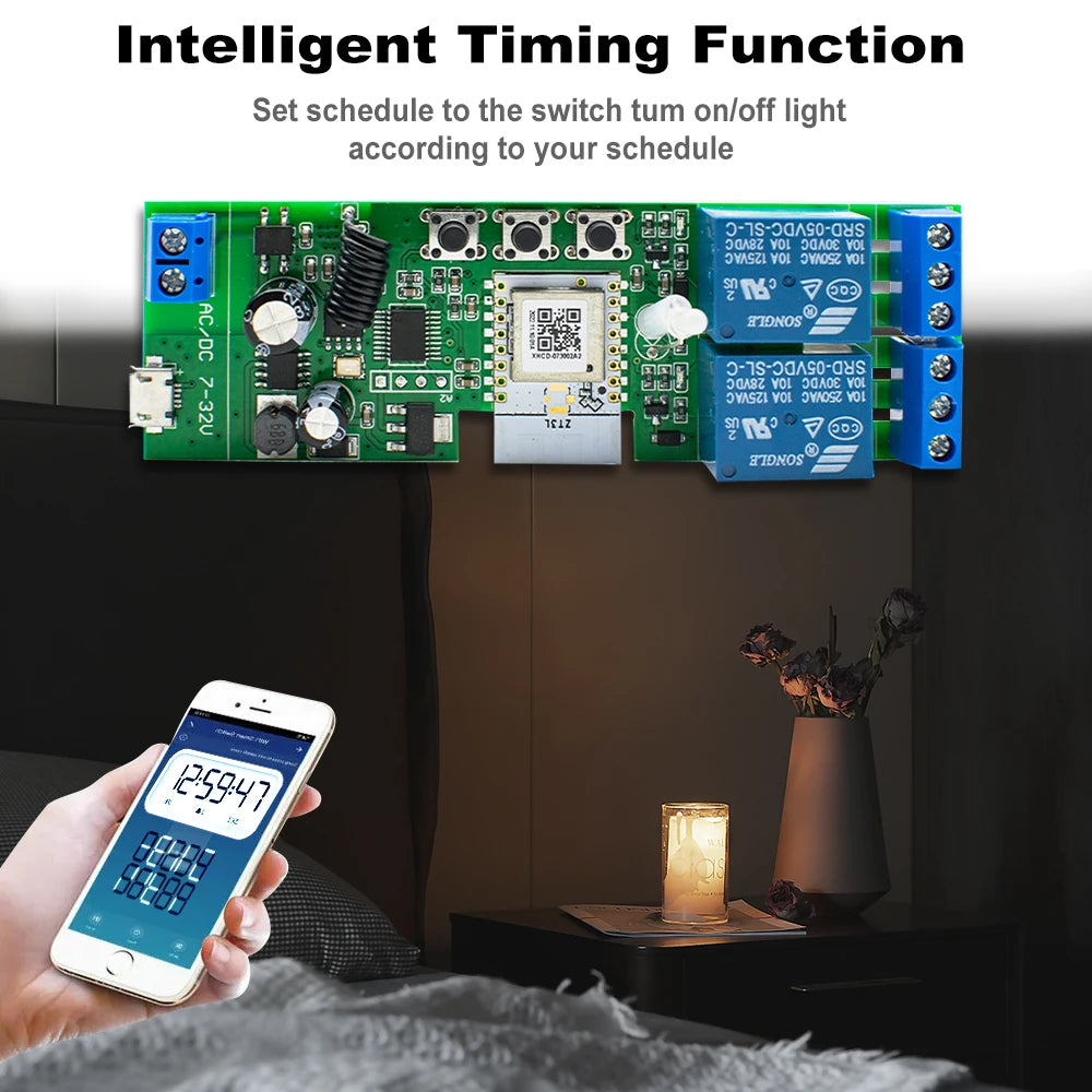 Alexa Smart Switch Zigbee Smart Home 2/1 Channels 220V 7-32V 85-250V 10A Relay Module Work With Alexa/Google Assistant