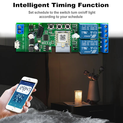 Alexa Smart Switch Zigbee Smart Home 2/1 Channels 220V 7-32V 85-250V 10A Relay Module Work With Alexa/Google Assistant