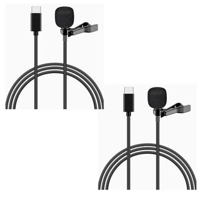 MC01 Portable 1.5m Wired Mini Microphone Type C For Phone PC Laptop Metal Clip-on Lavalier USB mic 3.5mm Condenser Microphone