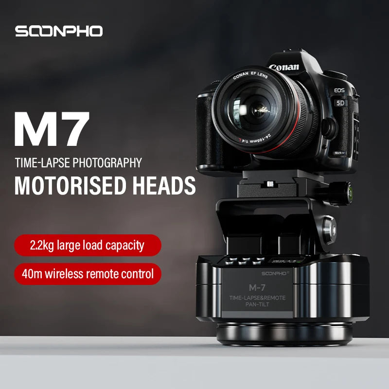 Soonpho M7 Photography Electric Gimbal Remote Control 360° Pan Tilt Head Motorised Gimbal  Auto Face Tracking Tripod