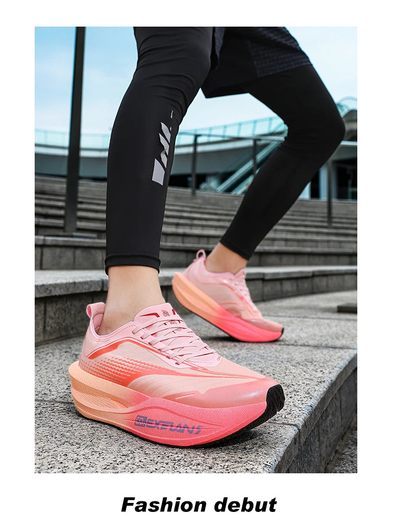 Men Running Shoes Carbon Board Marathon Speciality Sports Breathable Lightweight Women's Comfortable Athletic Sneakers
