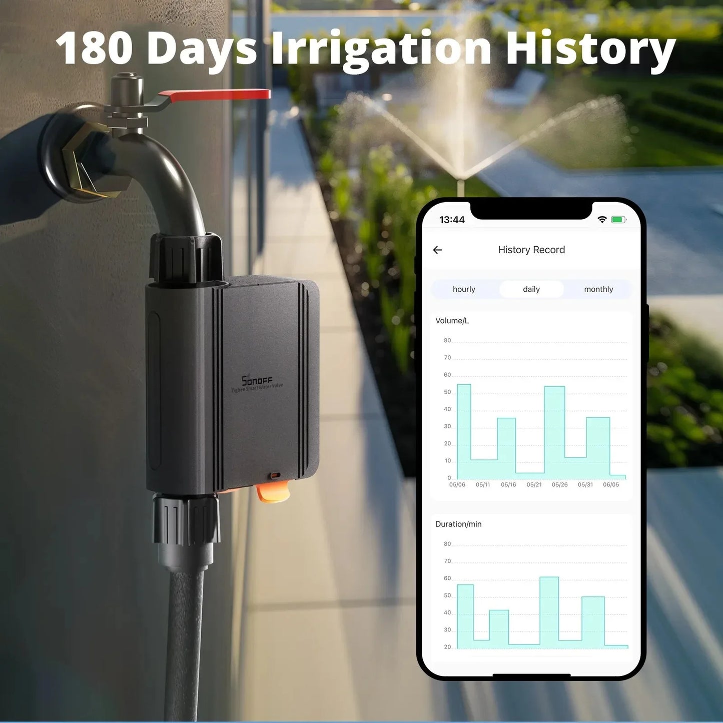 SONOFF SWV SONOFF Water Valve SWV-BSP Zigbee IP55 Irrigation System Setting Controller Home Automate Compatible with Alexa Googl