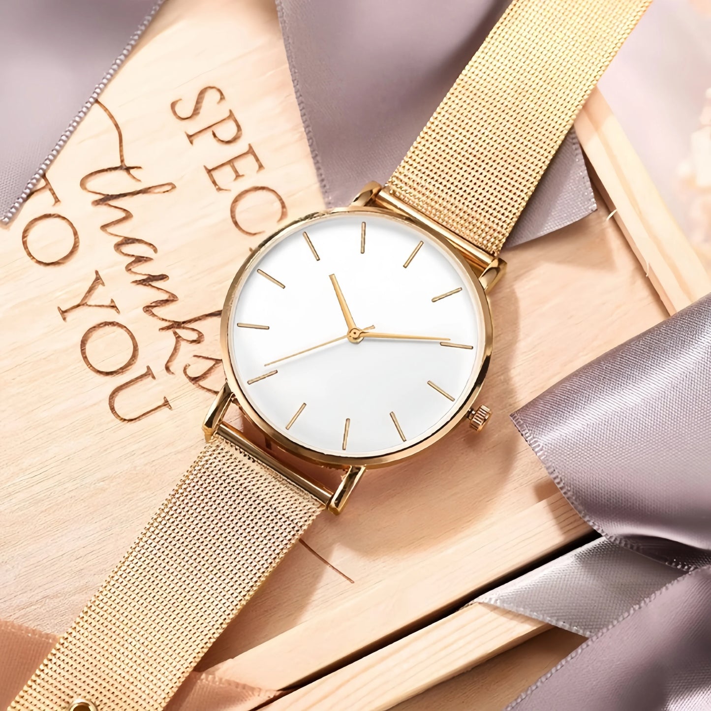 Ultra-thin Fashion Watch Women Luxury Metal Mesh Belt Ladies Quartz Wristwatches Minimalist Elegant Woman Watches reloj mujer