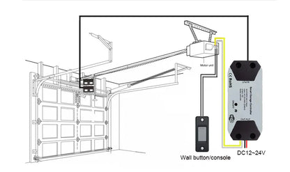 Wofea WiFi Smart Garage Door Opener Controller DC12 DC24V Wrok with Alexa and Google Home 2.4G APP NO Need Gateway