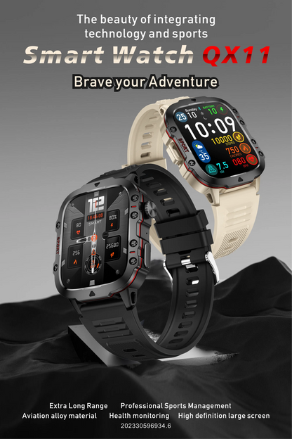 LIGE Outdoor Men's Sports Smart Watch 2.01 inch HD Screen Fitness Monitor Bluetooth Call Smartwatch For Men Women Holiday Gifts