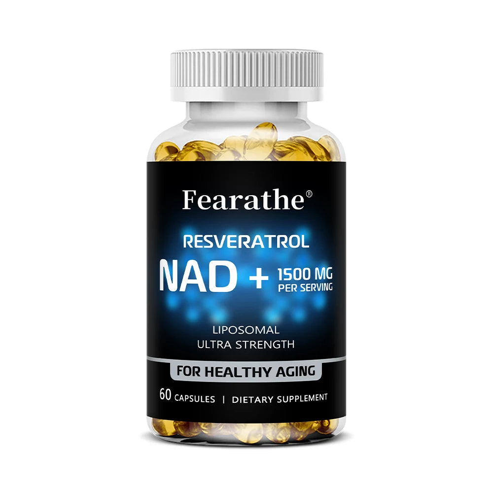 NAD Supplement, 1500 Mg - Liposomal NAD+ Supplement with Resveratrol, Supports Cellular Health, Endurance & Healthy Aging