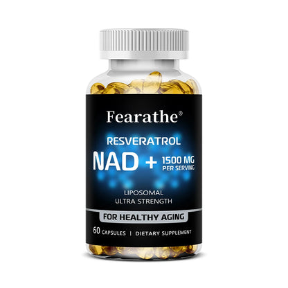 NAD Supplement, 1500 Mg - Liposomal NAD+ Supplement with Resveratrol, Supports Cellular Health, Endurance & Healthy Aging