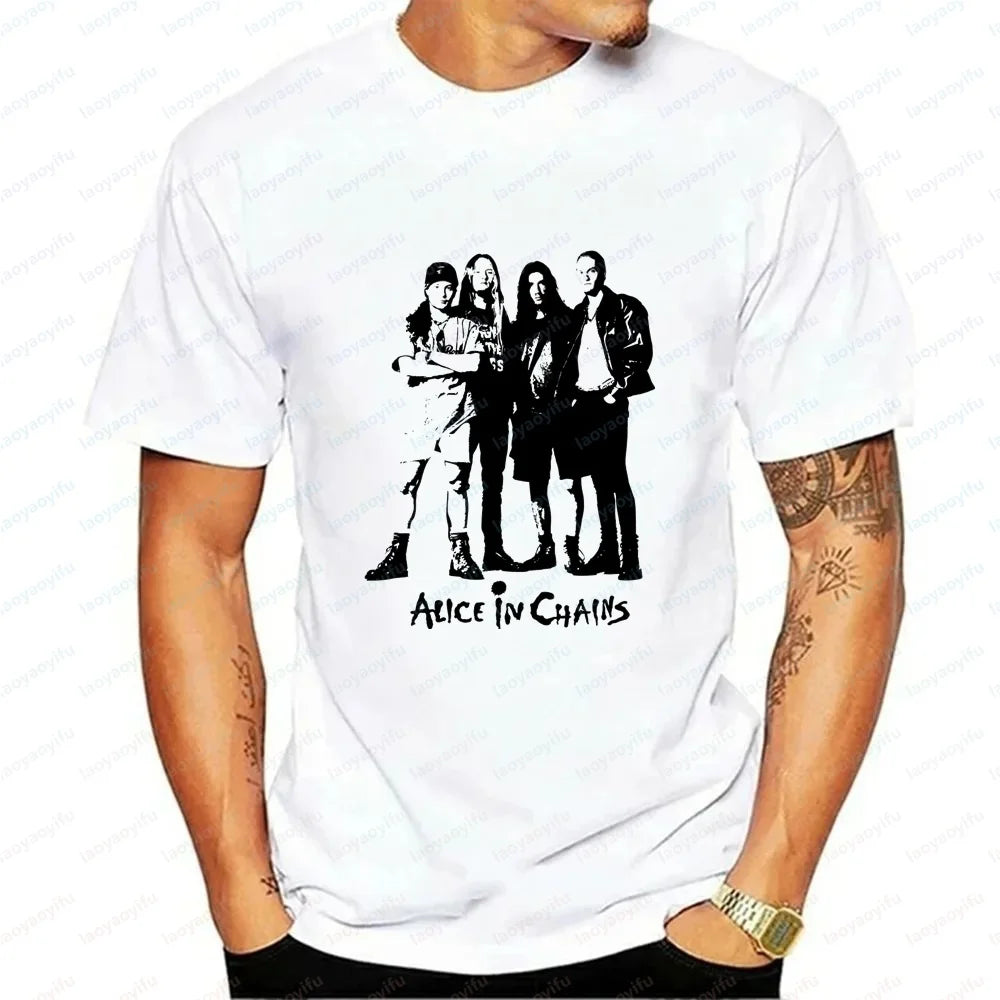 Men's T-shirts and Tank Tops. Comfortable Short-sleeved Shirts for Both Men and Women By Alice in Chains, Suitable for Summer.