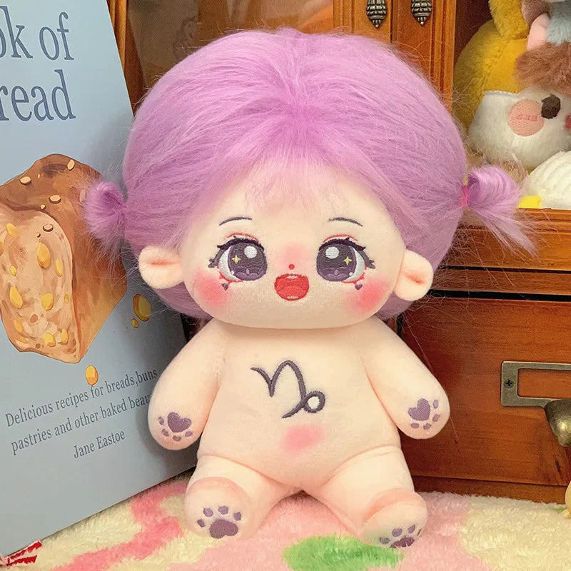 20cm Kawaii Plush Cotton Doll Idol Stuffed Super Star Figure Dolls Twelve Constellations Doll Can Change Clothes Gift