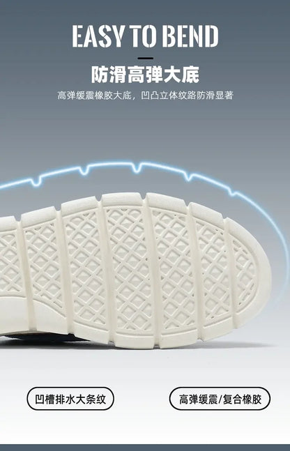 Vanmie Men Casual Sneakers Shoes Breathable Summer Knitted Mesh Sock Sneakers Fashion Simple Lace-up Lightweight  Sneakers
