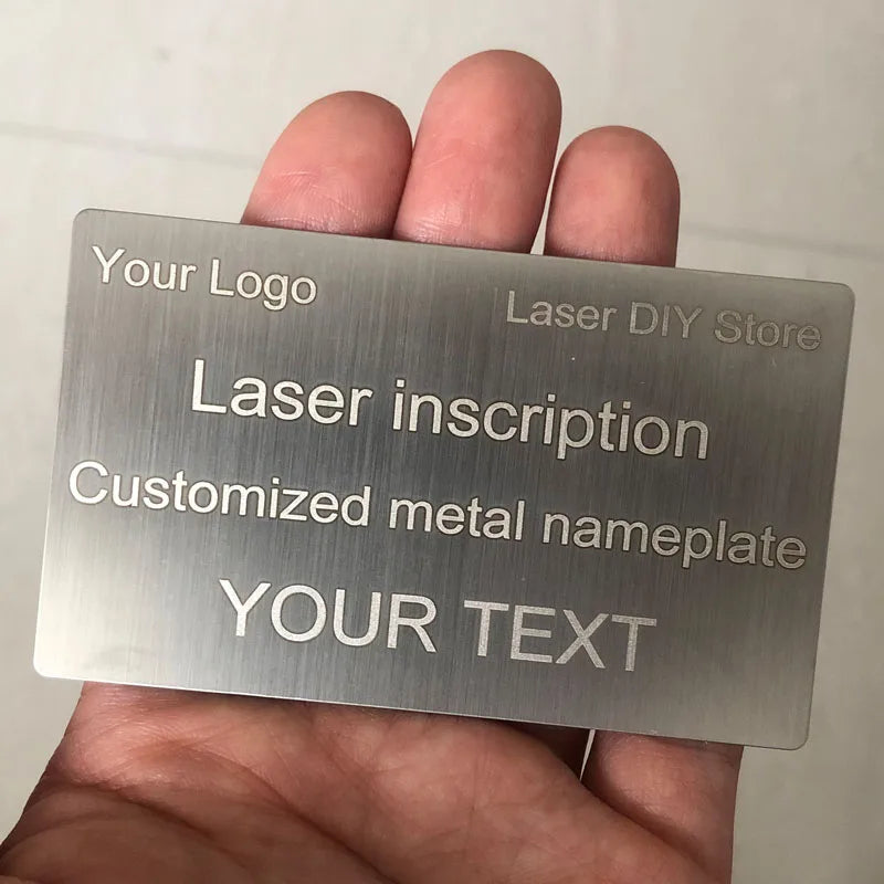Customizable Brooches Pin Personalized Engraved Text Logo Business ID Plate Steel Metal Tag Address Plaque House Door Number