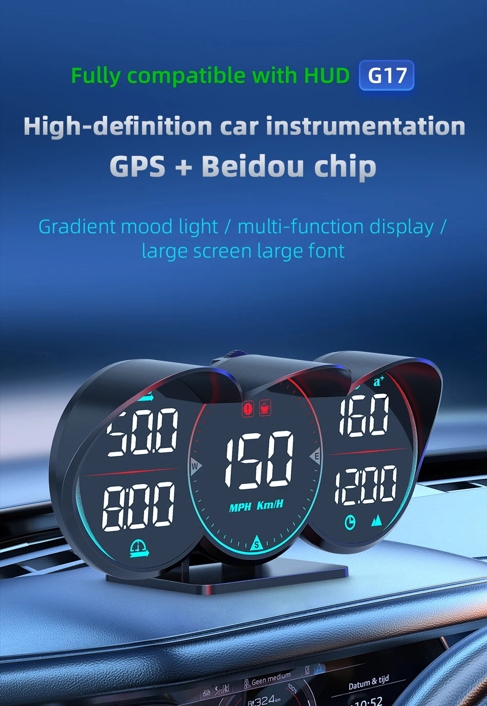 Car Head Up Display HUD GPS Computer Speedometer Windshield Projector Car Dashboard Speed Displays System Modification Car Acces