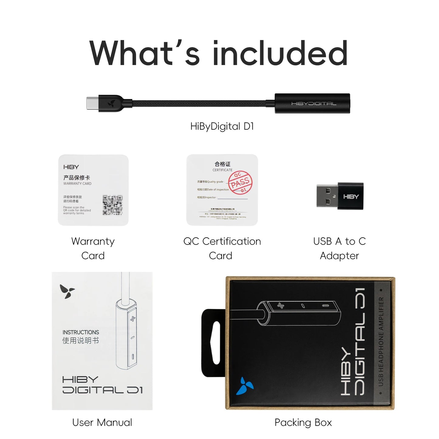 HiBy Digital D1 Type C HiFi Audio Dongle USB DAC Headphone AMP PCM32Bit/384kHz 3.5mm output CS46L41 Sound Card for Android Win10