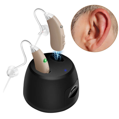New Model 2023 Mini Rechargeable Hearing Aids RIC 8 channel Digital Hearing Aid Adjustable Sound Amplifier for Deaf Elderly