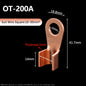 OT Series Wire Terminals 100A 150A 200A 250A 300A 400A 500A Red Copper Bare Nose Lugs Crimp Open Mouth Cable Connector Splice