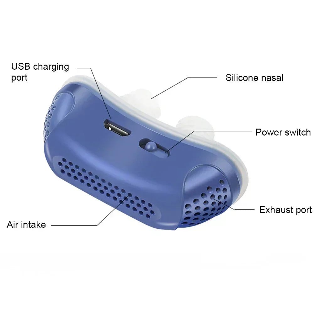 New Electric Anti Snore Device Nose Clip Anti-Snoring Stopper Snoring Solution Aid Guard Night Better Breath Sleep Care Machine