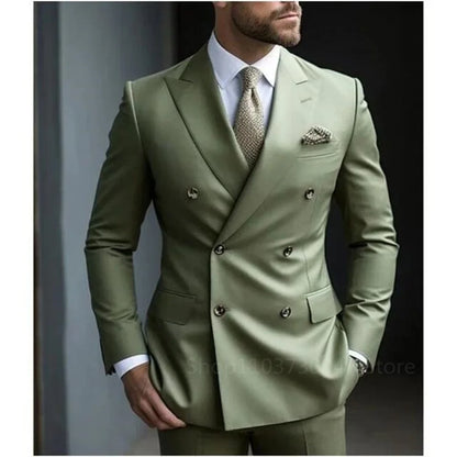Smart Casual Wedding Men's Suits Slim Fit Tuxedo Blazer Set 2 Piece Formal Business Suit for Groom with Blazer And Pants