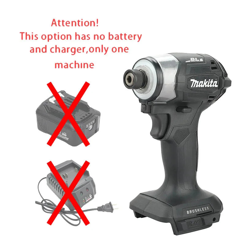 Makita DTD173 Cordless Brushless Impact Driver 1800RPM 180Nm Electric Drill for Wood Bolt T-Mode Compatible with Makita Battery