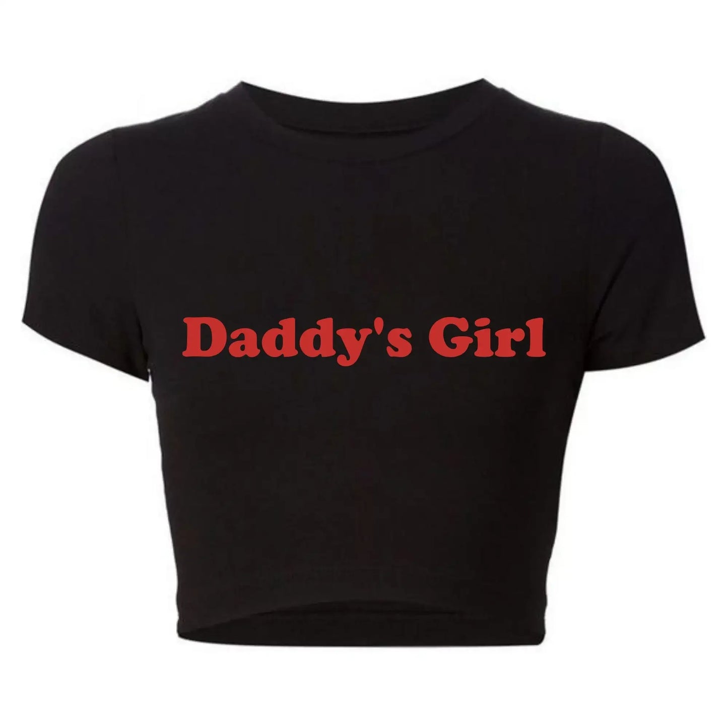Daddy's Girl Funny Letters Print Women Cropped Top Harajuku Kawaii Clothes 2000s Grunge T Shirt Baby Tee Tshirt Dropshipping