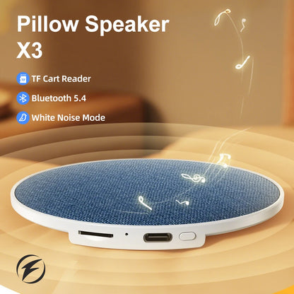 Niezwykle cienki głośnik podpoduszkowy Bluetooth z Bluetooth 5.4, głośnik podpoduszkowy Bluetooth z przewodnictwem kostnym na prezent do spania