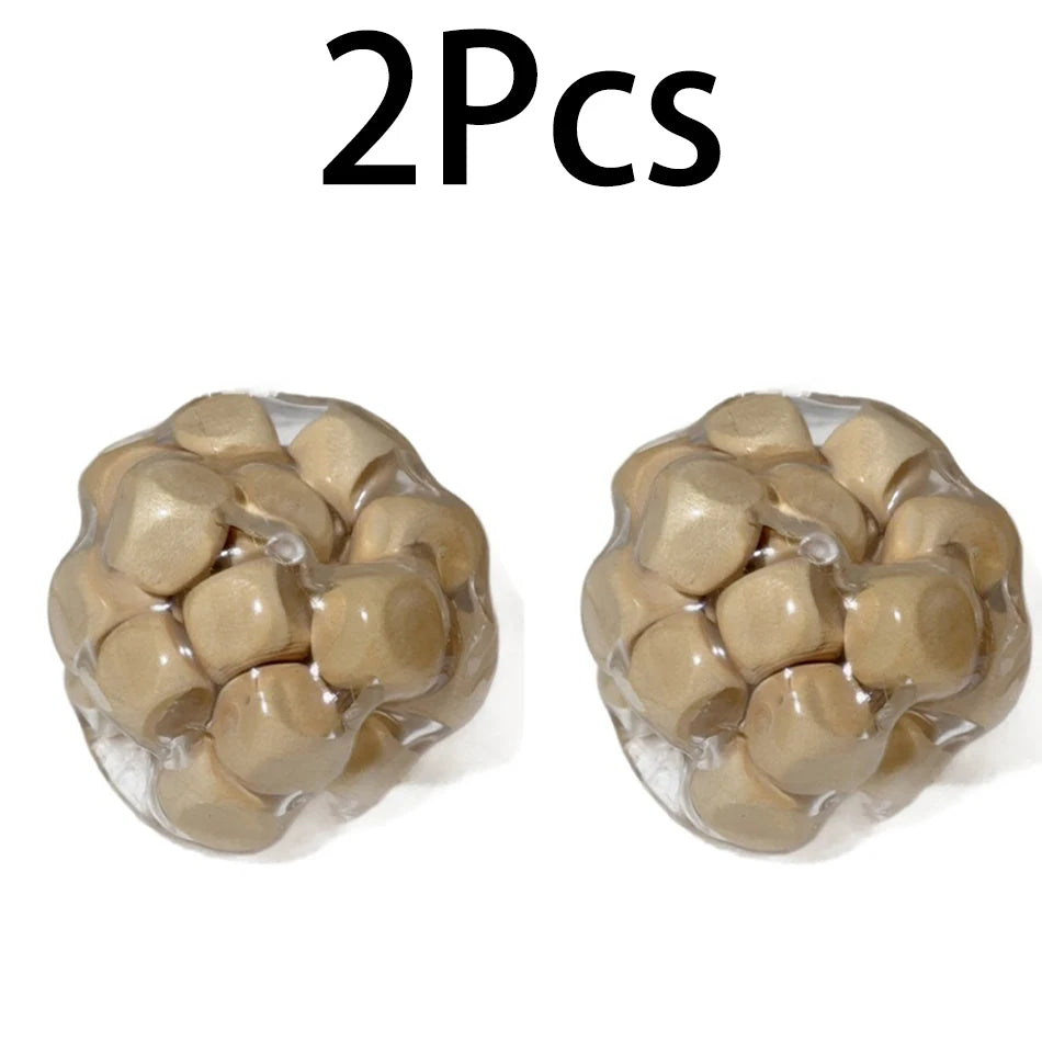 Handmade Wooden Noisy Ball Squishy Toy, Creative Stress Relief Fidget Squeeze Ball Decompression Toy for Anxiety Relaxation