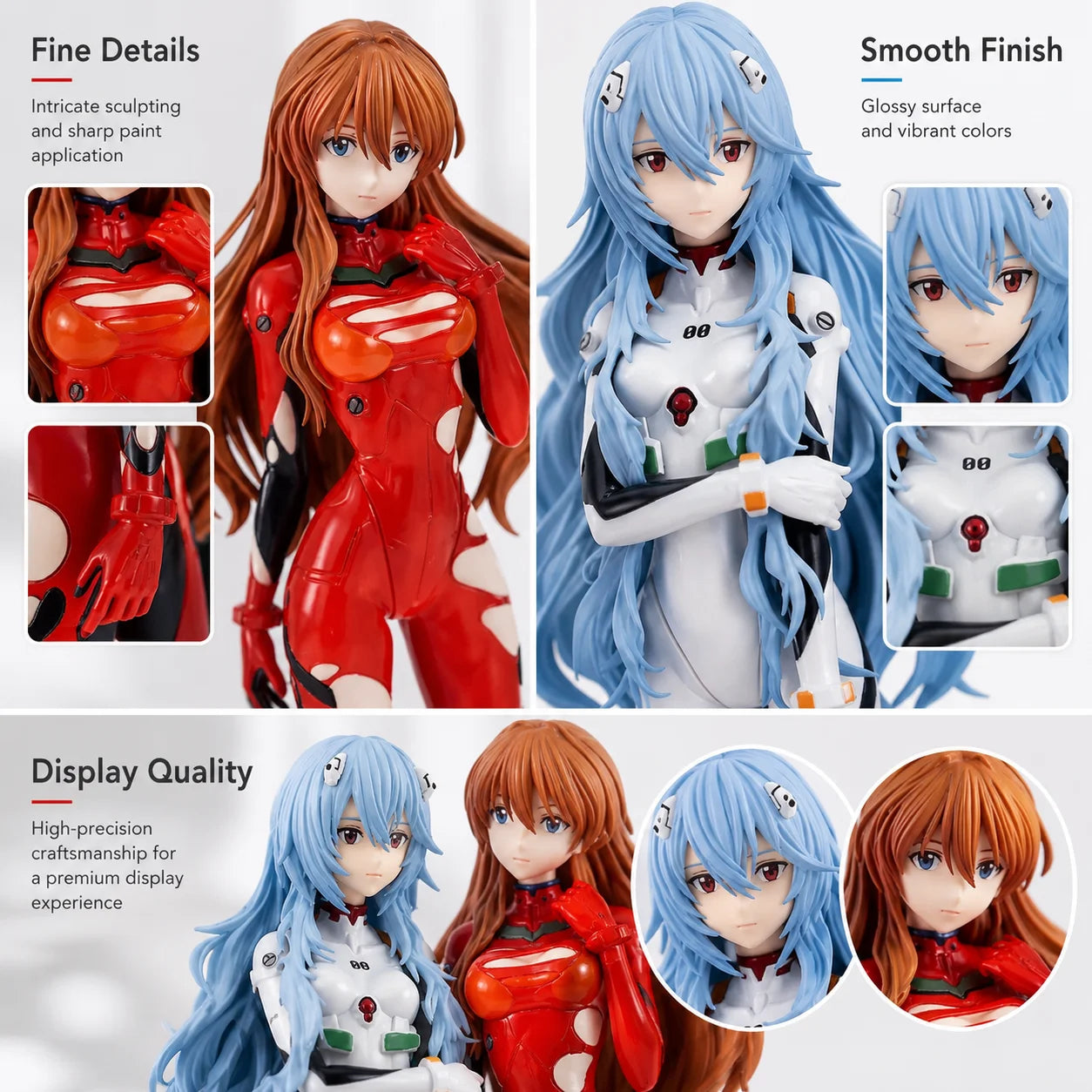 Hot Genesis Evangelion Anime Figure EVA Ayanami Rei Asuka Two-Dimensional Model Chassis Desktop Ornament Gift Doll Toys