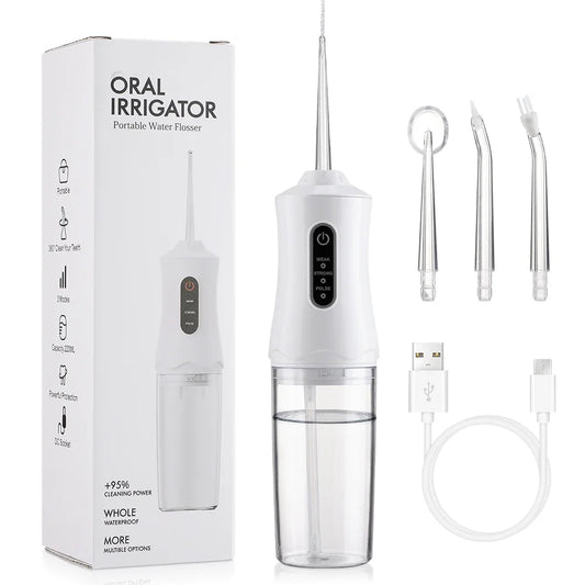 220ml Smart Electric Oral Irrigator Water Flosser 3 Modes Rechargeable Portable Dental Water Jet Irrigator Dental Teeth Cleaner