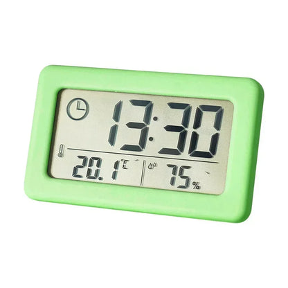 Mini Digital Clock Temperature Humidity Portable Watch Clock Thermometer Hygrometer 12/24 Hours Battery Powered Clock Home Table