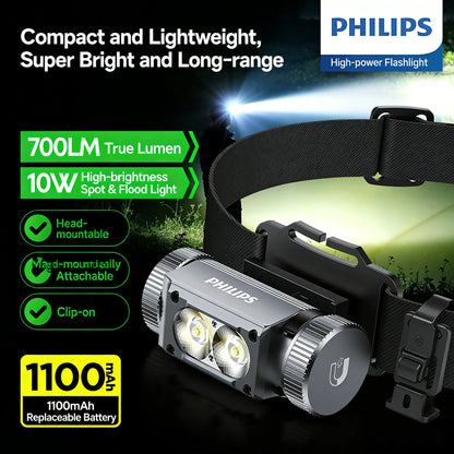 Philips SFL 3351RH Headlamp Head-Mounted Flashlight with 5.8 Hours Battery Life Magnetic Attraction