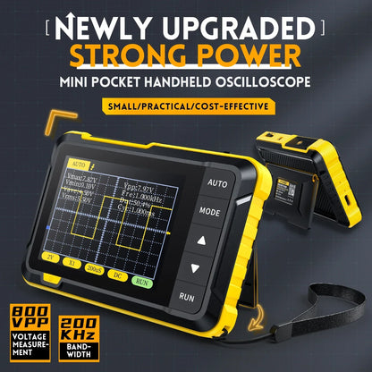 FNIRSI Professional NEW DSO152 Handheld Digital Oscilloscope: 2.5MSa/s Sampling, 200KHz Bandwidth, 800 VPP PWM Output