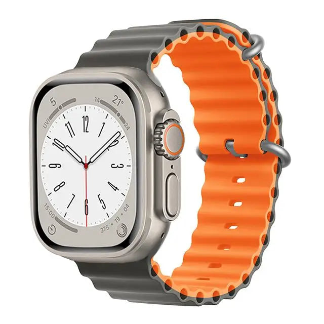 Ocean Strap for apple watch Band 44mm 40mm 45mm 41mm 49mm 46mm silicone correas bracelet iWatch series 7 5 6 3 se 8 Ultra 2 9 10