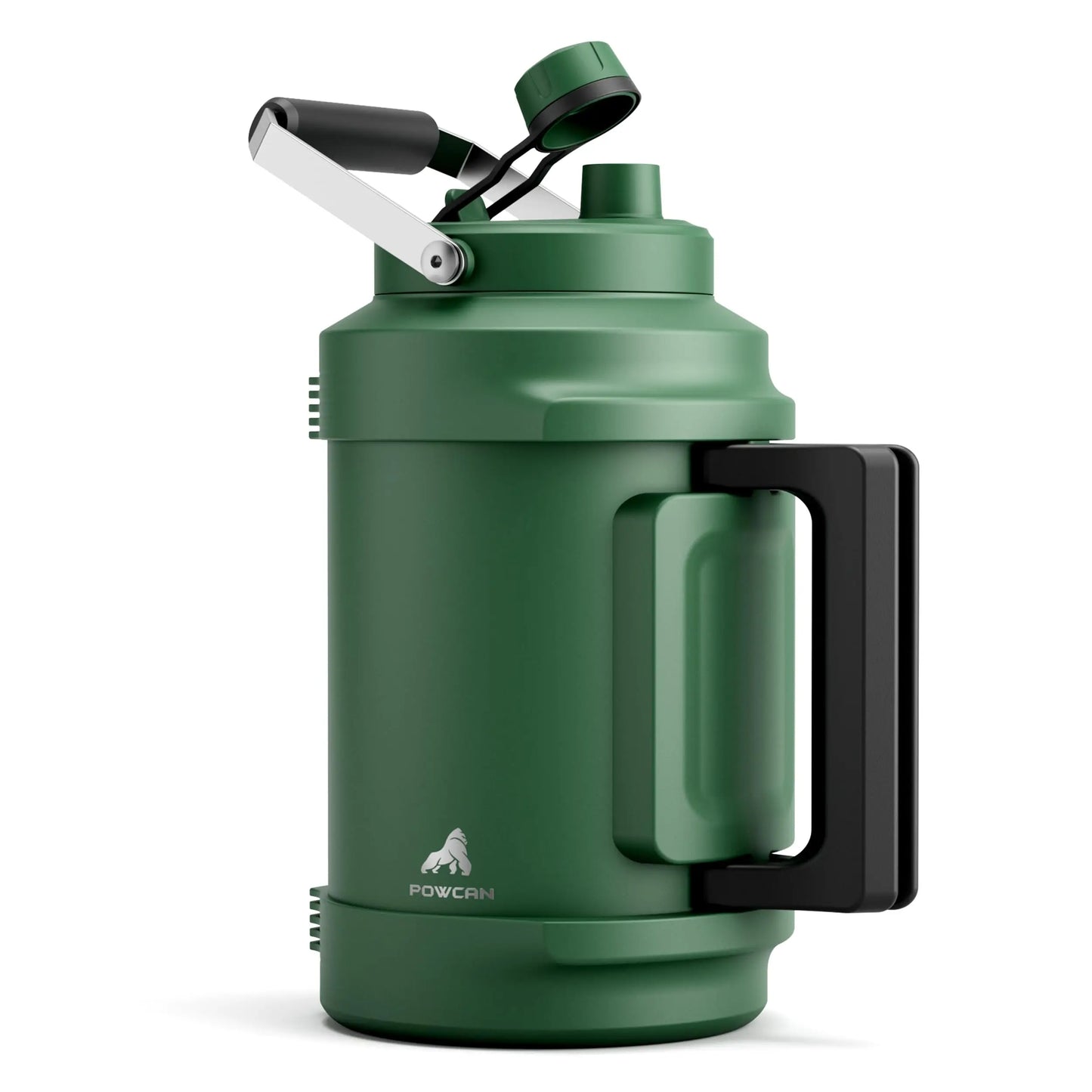 1 Gallon 128oz Midnight Stainless Steel Insulated Water Jug, 2-in-1 Straw Spout Lid with Dual Handle, Leakproof 48H Cold Retention for Gym Biking Travel Home Picnic