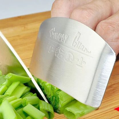 Stainless Steel Finger Protector Kitchen Knife Cutting Cooking Finger Protector Safe Kitchen Durable Chop Shield Cut Gadget