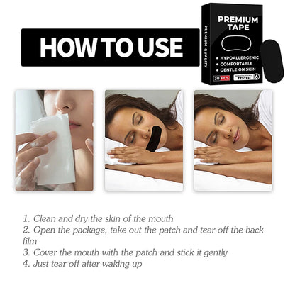 30Pcs Anti Snoring Sleep Mouth Tape Best Breathing Nasal Strips Medical Grade Improved Sleeping Keep Mouth Close Prevent Snoring