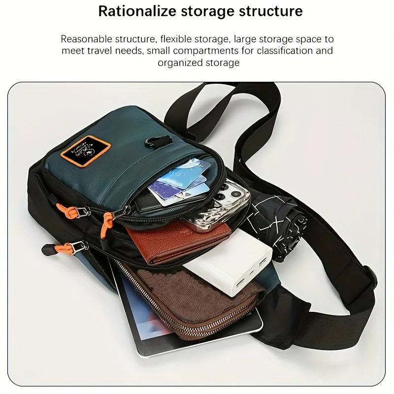 Men's leisure outdoor hiking bike shoulder bag, waterproof sports crossbody bag, travel backpack, men's chest bag, shoulder bag