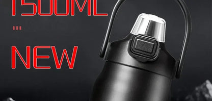 1.5L Large Capacity Stainless Steel Thermos Bottle, Portable Vacuum Insulated Water Tumbler