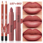 2Pcs/Set Lip Liner + Lipstick Pencil, Matte Velvet Lipstick - Long Lasting Lip Combo Set Makeup Tutorial Cosmetics