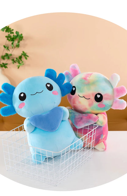 Cross-Border New Model of Axolotl Plush Toy in Four Colors, Cross-Border Hexagonal Dinosaur Toy, Soft Axolotl for Couples