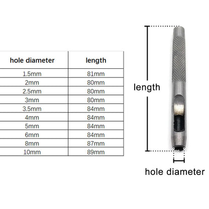4/6/10pcs Mix Size Round Hole Punch Hollow Cutter Set Lot for Gasket Rubber Leather Craft Belt Bag Clothing High Hardness Steel