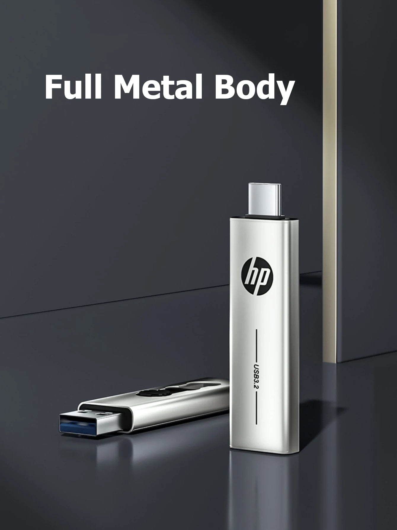 100% Original HP OTG Type C USB3.2 USB Flash Drive Pendrive 256GB 128GB 64GB 2 in 1 U-disk for Laptop PC Media player Cellphone
