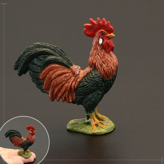Solid simulation animal model domestic chicken rooster hen chick ornaments home decoration crafts