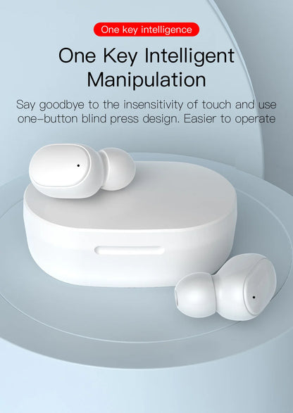 E6S Bluetooth 5.3 TWS Earbuds Noise Cancelling Wireless Headphones, HD Mic, Deep Bass, One-Step Pairing for Gaming & Calls