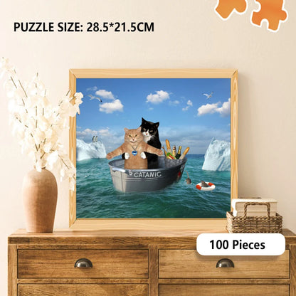 100 Pieces Jigsaw Puzzle Assembling Picture Catanic Animals Decompression Puzzles Toy for Adult Children Kids Educational Gifts