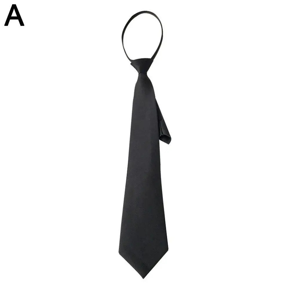 Ties Preppy Style Men Women Black Necktie  Retro Solid Silky Narrow Neck Tie Slim Smooth Wedding Graduation Decoration