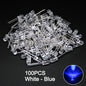 100PCS F5 LED Diode 5MM Assorted Kit White Green Red Blue Yellow Orange Pink Purple Warm White DIY kit Light Emitting Diode bxv