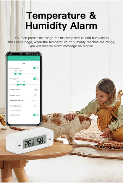 Tuya Zigbee 3.0 Temperature Humidity Sensor Mini Thermometer APP Remote Control WorkWith Yandex ZHA Zigbee2MQTT SmartLife Alexa