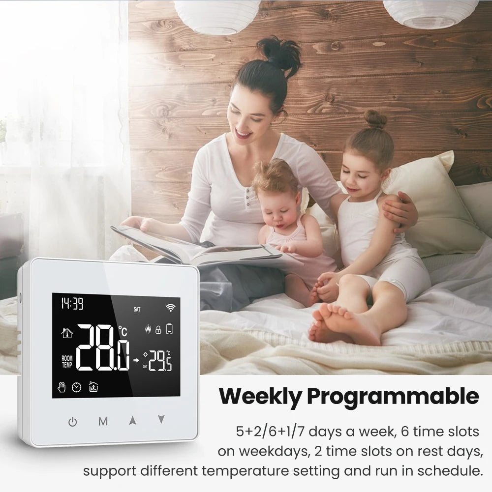AVATTO WiFi Zigbee Thermostat Smart Home Battery powered Temperature Controller For Gas Boiler works with Tuya Alexa Google home