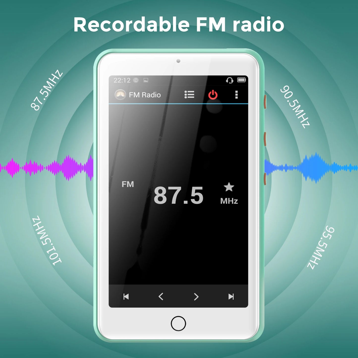 MP3 player bluetooth speakers & wifi, music player with video, FM radio, eBooks, capacity up to 512 GB