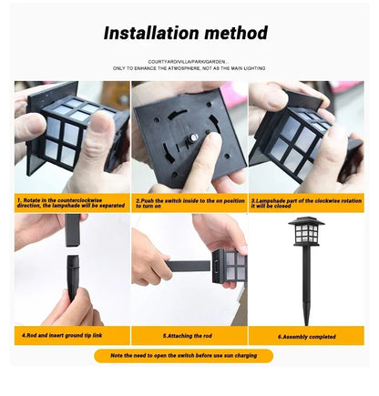 2Pcs Outdoor Solar LED Pathway Lights Walkway Garden Decor Street Lamp for Landscape Yard Patio Driveway Festival Lighting